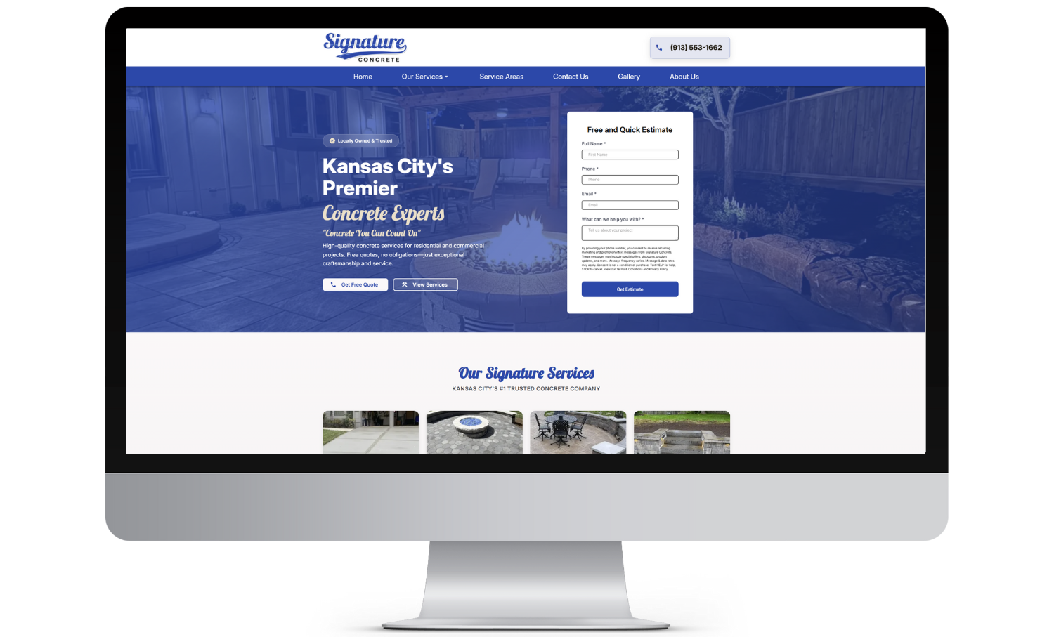 Signature Concrete Desktop Website